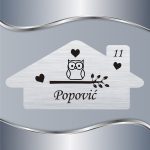 Pločica za vrata Jedna sova