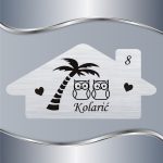 Pločica za vrata Dve sove ispod palme - Slika 2
