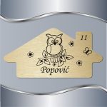 Pločica za vrata Sova sa cvetićima - Slika 3
