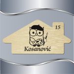 Pločica za vrata Sova slikarka sa beretkom - Slika 2