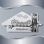 Pločica za vrata Par sova sa troje dece - Slika 2