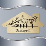 Pločica za vrata Ptice na žici