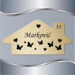 Pločica za vrata Srca i leptirići - Slika 3