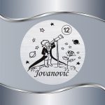 Okrugla pločica za vrata Mali princ sa teleskopom