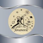 Okrugla pločica za vrata Mali princ sa teleskopom - Slika 3