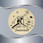 Okrugla pločica za vrata Mali princ sa teleskopom - Slika 4