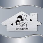 Pločica za vrata Roditelji sa dvoje dece
