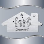 Pločica za vrata Roditelji sa sinom i ćerkom
