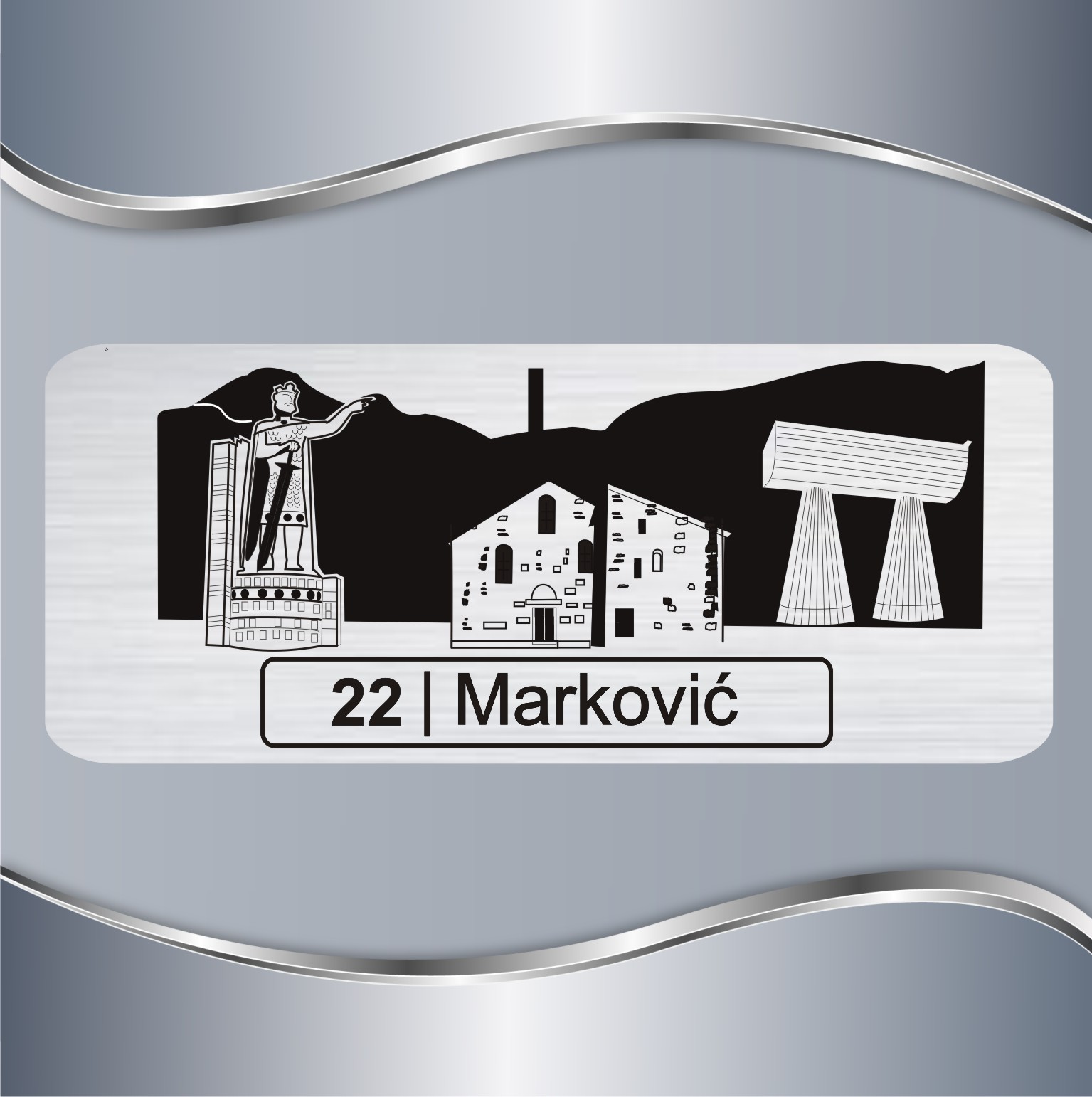 03.48.1-Kos-Mitrovica-1 Pločica za vrata Kosovska Mitrovica 1 - Slika 1