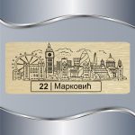 Pločica za vrata London panorama
