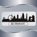 Pločica za vrata London silueta - Slika 2
