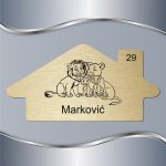 Pločica za vrata Lavovi sa dva lavića - Slika 3