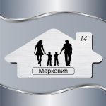 Pločica za vrata Siluete - Roditelji sa dva dečaka - Slika 2