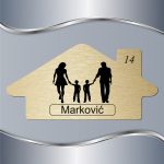 Pločica za vrata Siluete - Roditelji sa dva dečaka - Slika 3