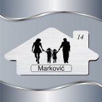 Pločica za vrata Siluete - Roditelji sa dve devojčice - Slika 2