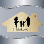 Pločica za vrata Siluete - Roditelji sa dve devojčice - Slika 4