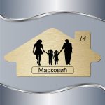 Pločica za vrata Siluete - Roditelji sa dve devojčice