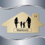 Pločica za vrata Siluete - Roditelji sa dečakom i devojčicom - Slika 3