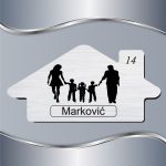 Pločica za vrata Siluete - Roditelji sa troje dece - Slika 2