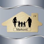 Pločica za vrata Siluete - Roditelji sa troje dece - Slika 4