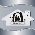 Pločica za vrata Siluete - Porodica sa dečakom i devojčicom