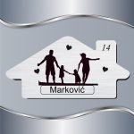 Pločica za vrata Siluete - Porodica sa dve devojčice - Slika 2
