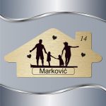 Pločica za vrata Siluete - Porodica sa dve devojčice - Slika 4