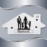 Pločica za vrata Siluete - Mama i tata sa dve devojčice