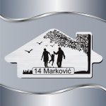 Pločica za vrata Siluete - Roditelji sa sinom