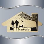 Pločica za vrata Siluete - Par u šetnji sa psom - Slika 4