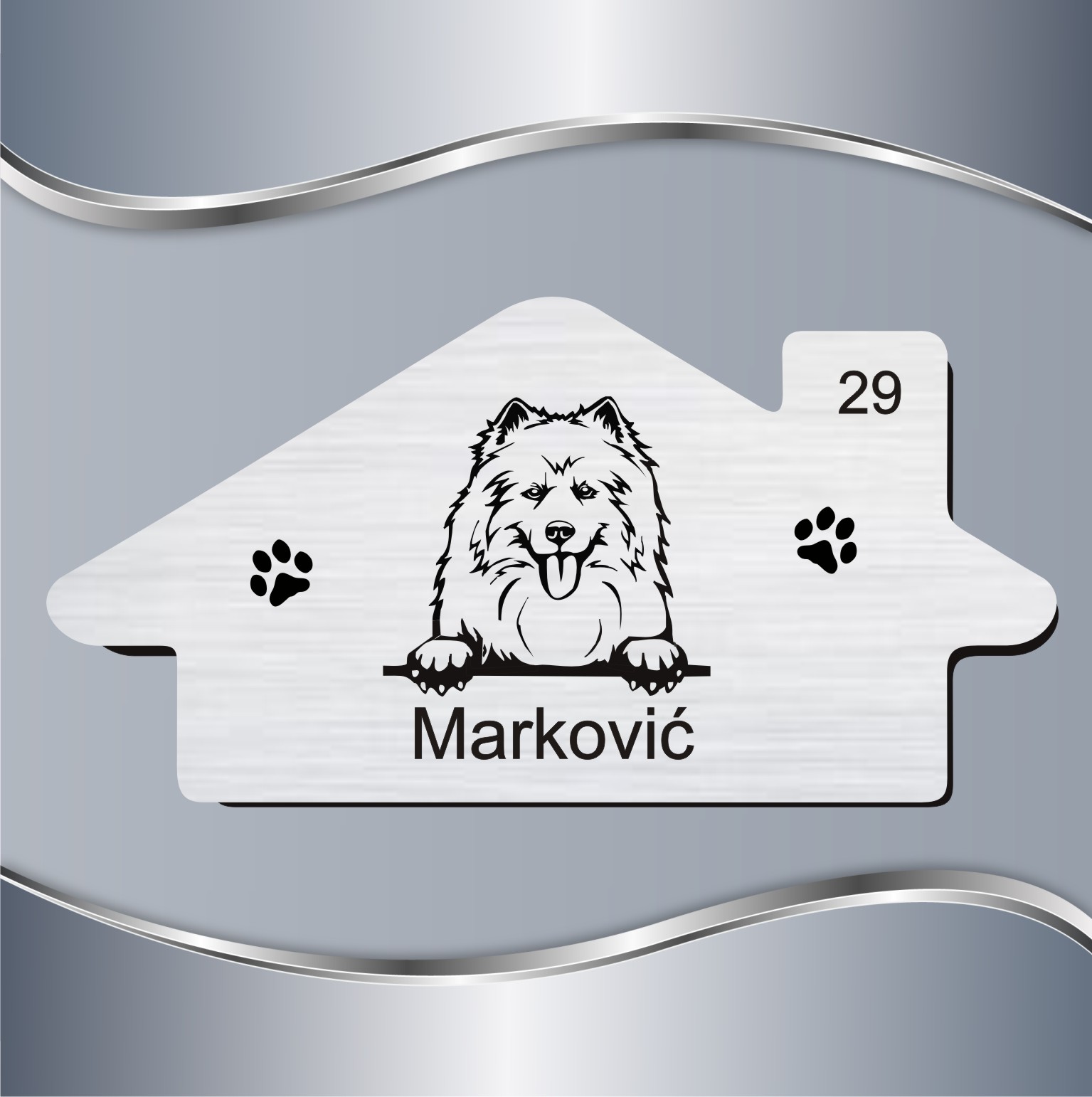 90.87.1-Samojed-1 Pločica za vrata Samojed 1 - Slika 1