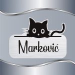 Pločica za vrata Crna maca