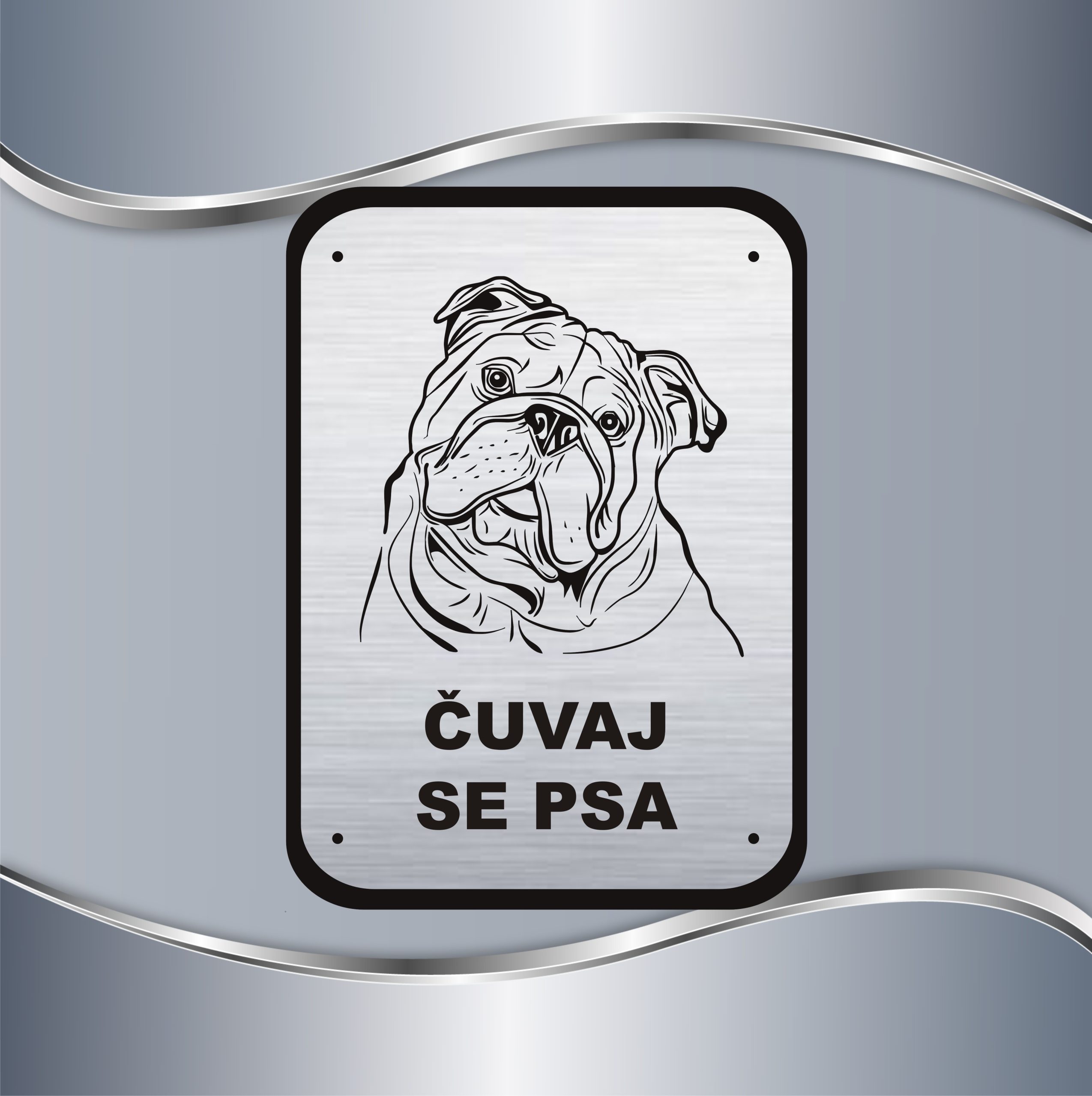 17.40.3-S-TABLA-Engleski-buldog Tabla Čuvaj se psa - Engleski buldog - Slika 1