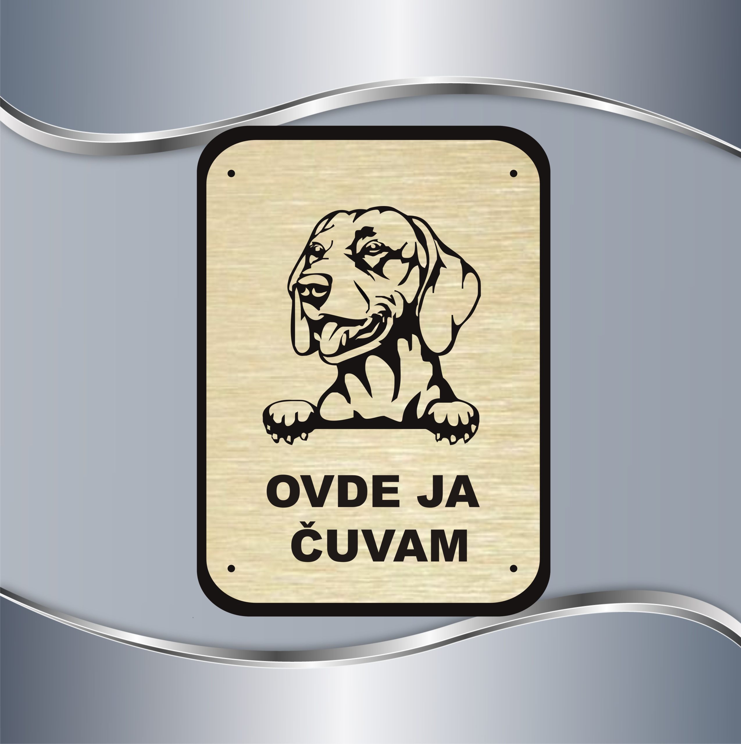 17.55.2-Z-TABLA-Madjarska-vizla Tabla Čuvaj se psa - Mađarska vižla - Slika 1