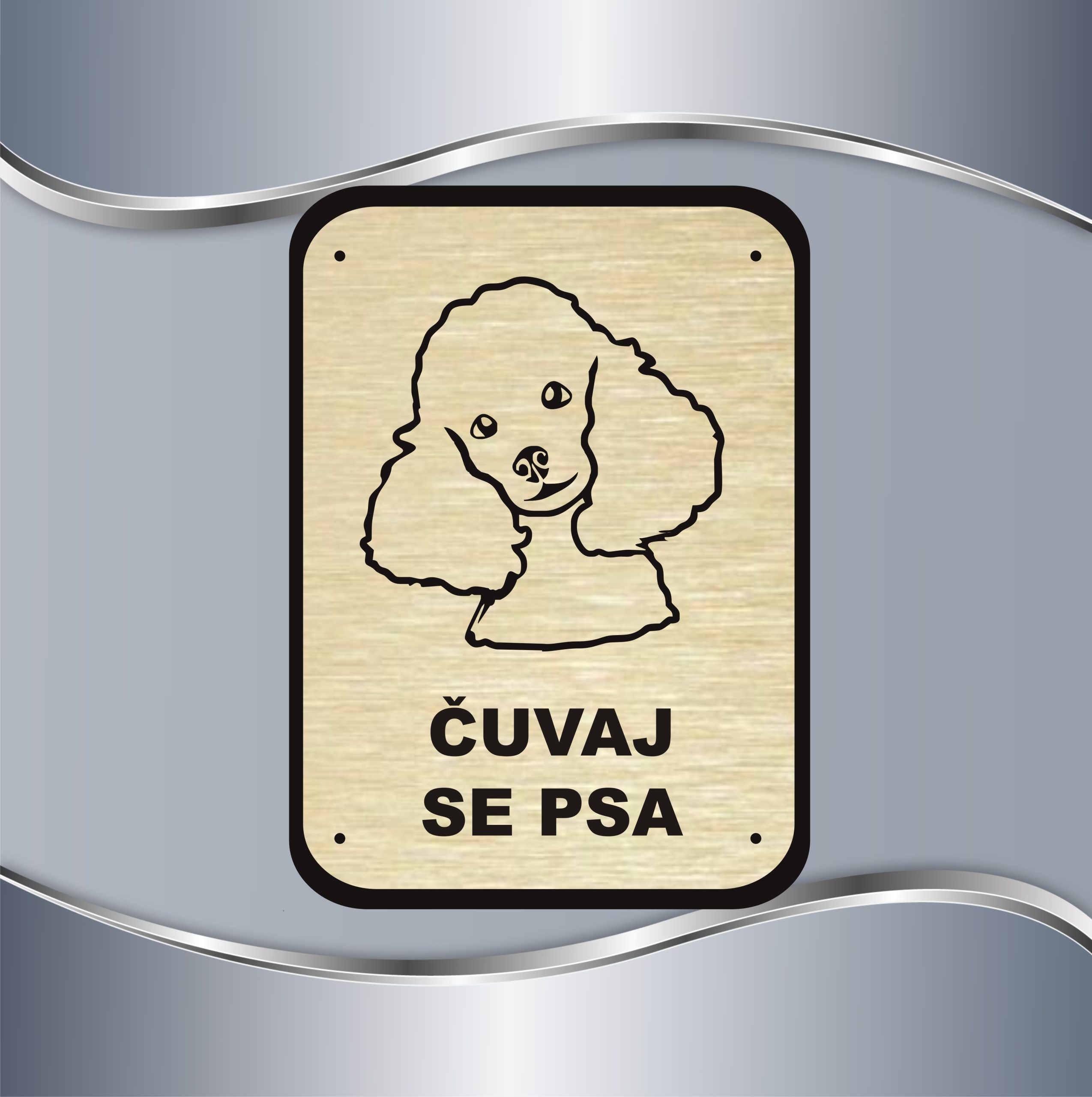 17.59.3-Z-TABLA-Pudla Tabla Čuvaj se psa - Pudla - Slika 1