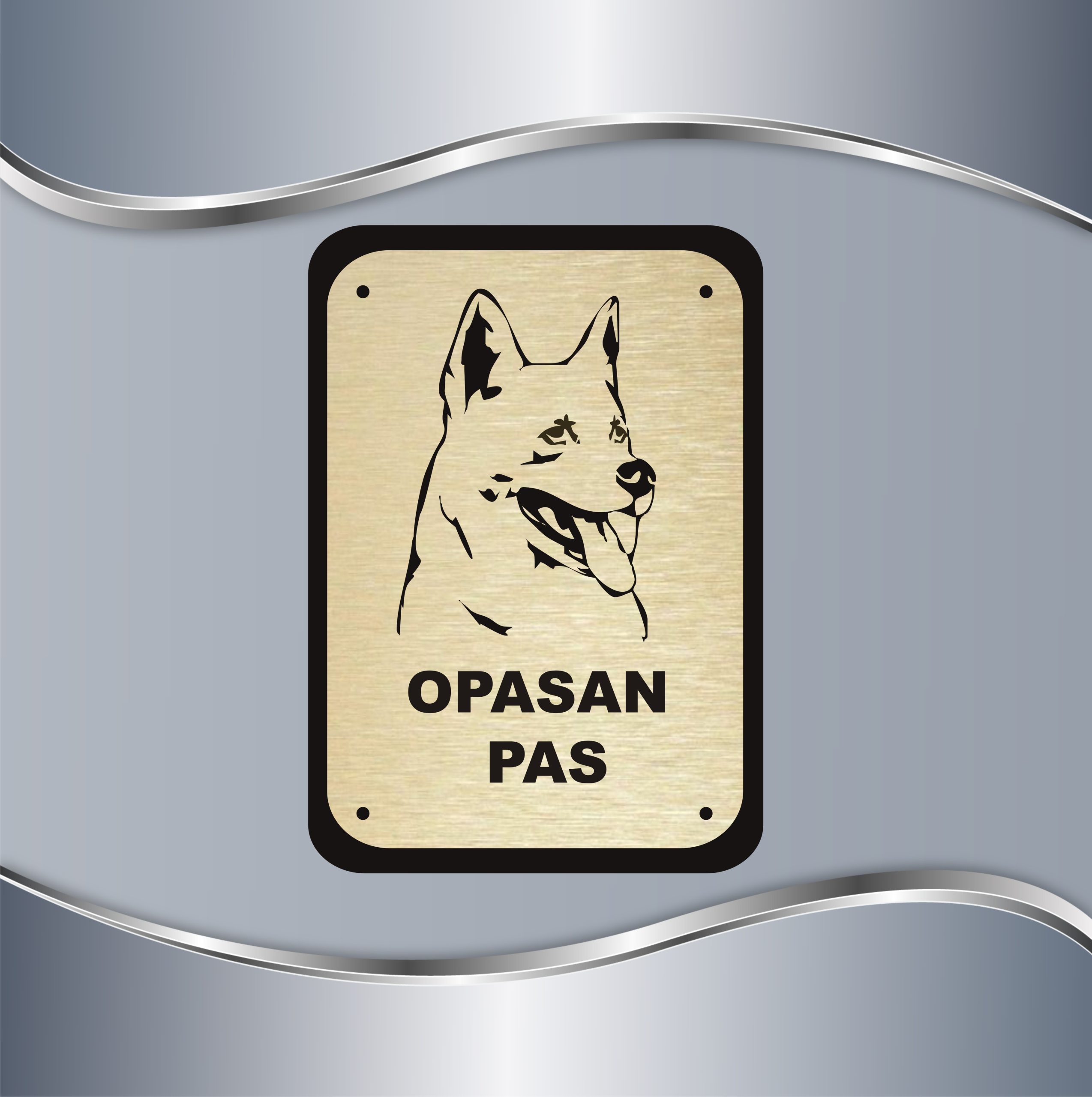 188.61.Z Tabla Čuvaj se psa - Beli švajcarski ovčar 2 Tabla Čuvaj se psa - Beli švajcarski ovčar 2 - Slika 1