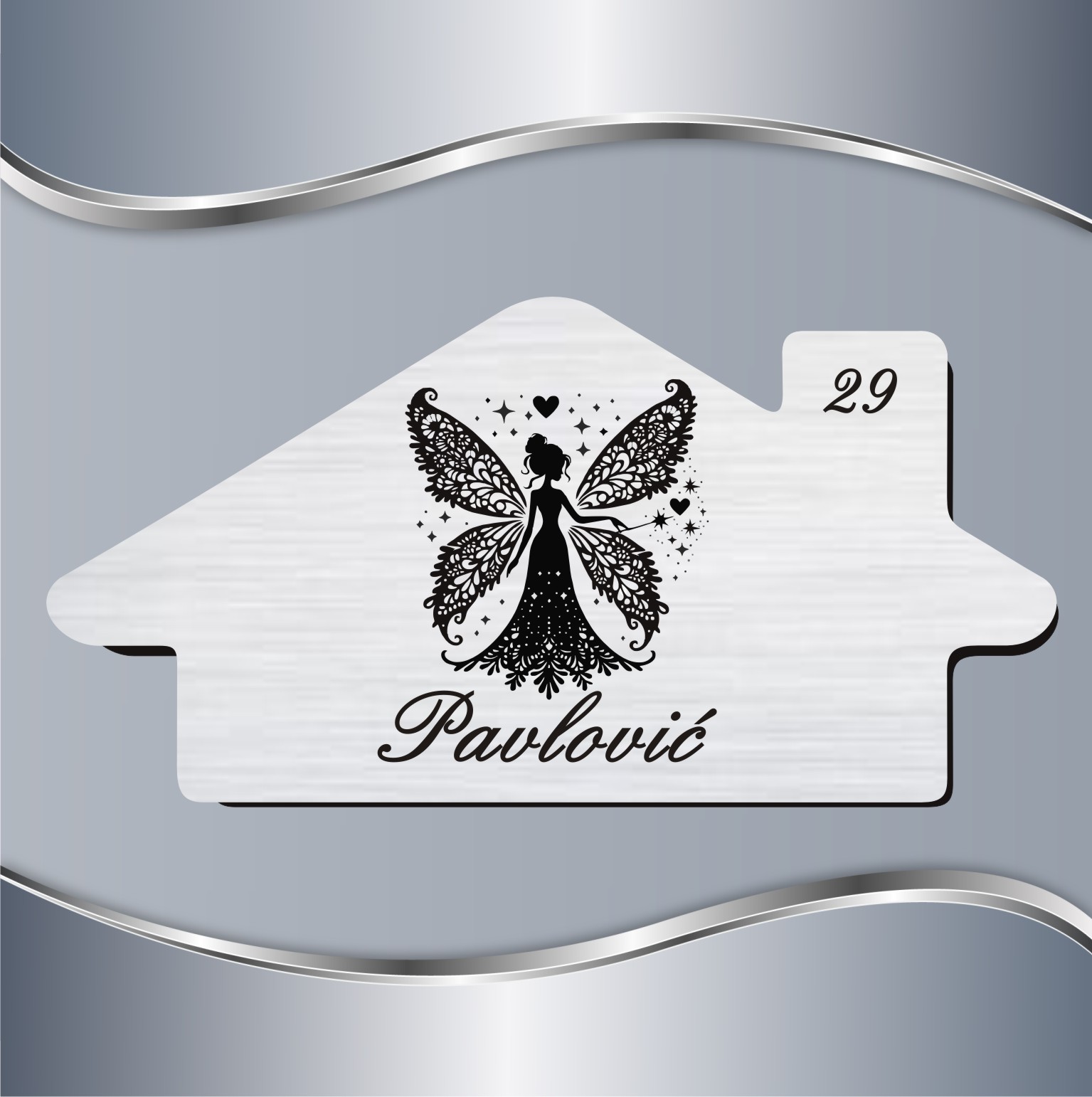 844.01.1 PZV Butterfly girl Pločica za vrata Butterfly girl - Slika 1