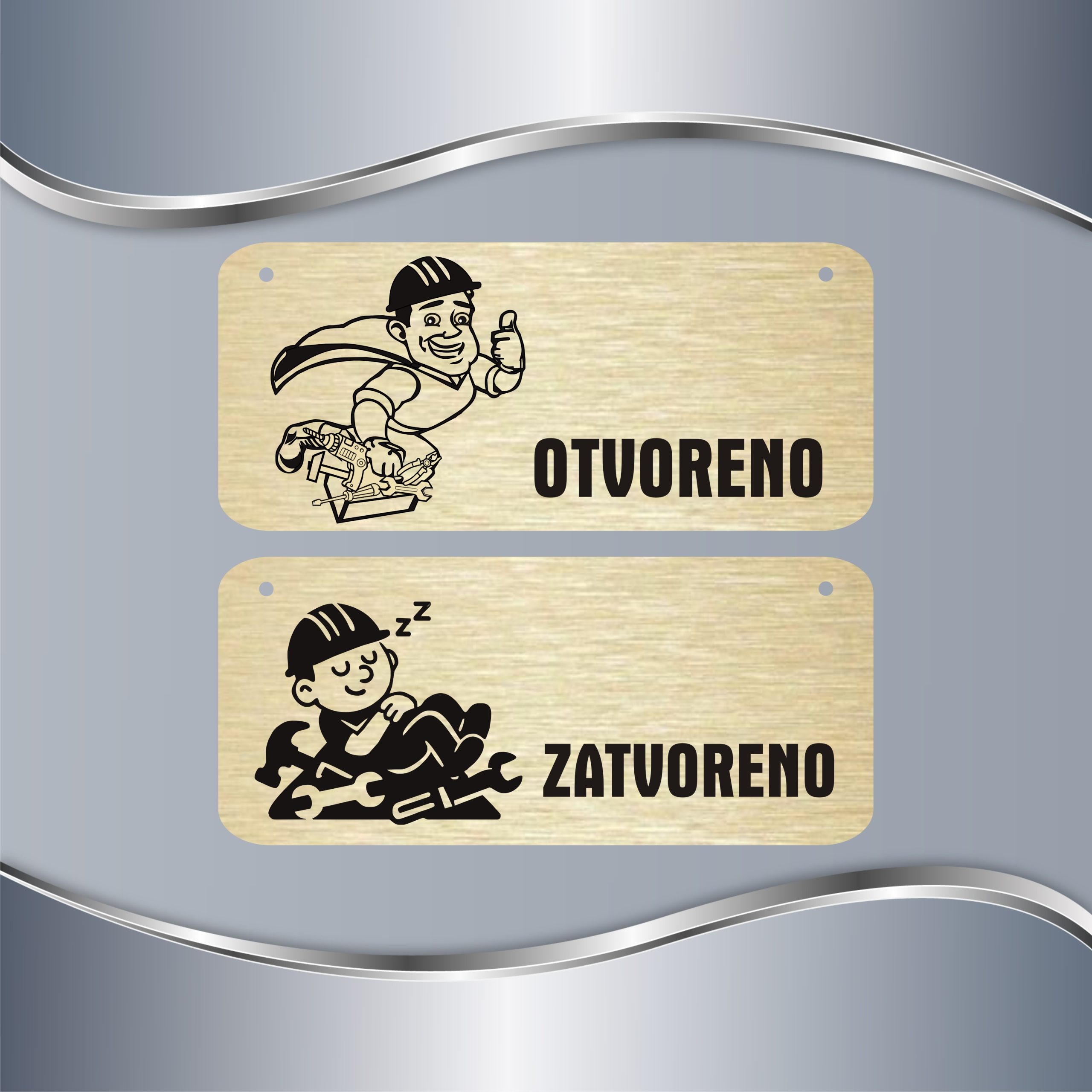 90.38. Tabla OZ Majstor Tabla Otvoreno/Zatvoreno - Majstor - Slika 1